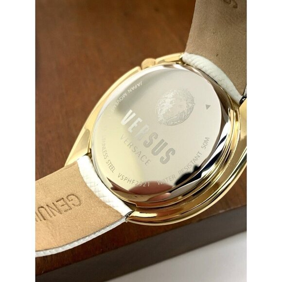 Versus by Versace Women's Watch VSPHF2921 Gold Case White Leather Band 3… - Picture 12 of 14